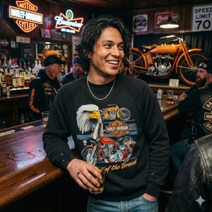 Vintage 1988 Harley Davidson Best of the Breed Eagle Sweatshirt Black Mens M EUC